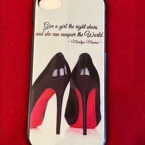 “Give A Girl The Right Shoes and She Can Conquer The World” hard cell phone case